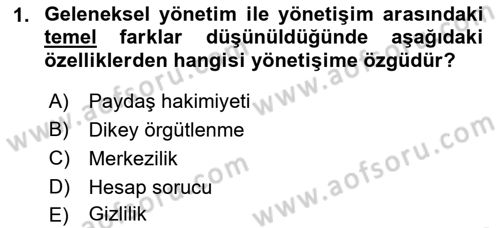 Kamusal Halkla İlişkiler Dersi 2018 - 2019 Yılı (Vize) Ara Sınav Soruları 1. Soru