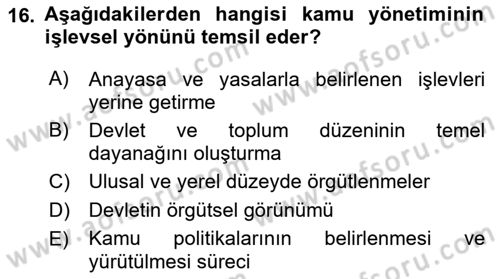 Kamusal Halkla İlişkiler Dersi 2018 - 2019 Yılı (Vize) Ara Sınav Soruları 16. Soru