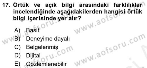 Kamusal Halkla İlişkiler Dersi 2018 - 2019 Yılı (Vize) Ara Sınav Soruları 17. Soru