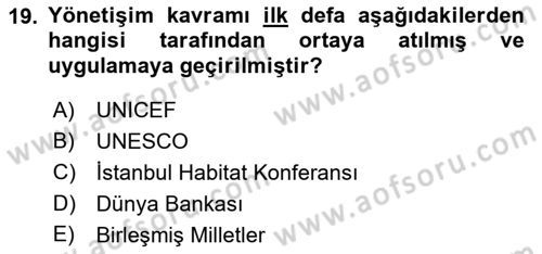 Kamusal Halkla İlişkiler Dersi 2018 - 2019 Yılı (Vize) Ara Sınav Soruları 19. Soru