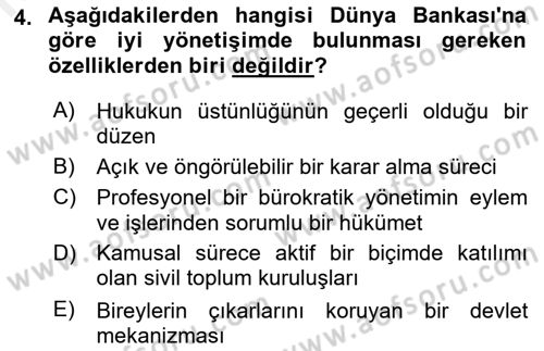 Kamusal Halkla İlişkiler Dersi 2018 - 2019 Yılı (Vize) Ara Sınav Soruları 4. Soru