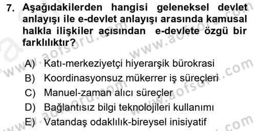 Kamusal Halkla İlişkiler Dersi 2018 - 2019 Yılı (Vize) Ara Sınav Soruları 7. Soru
