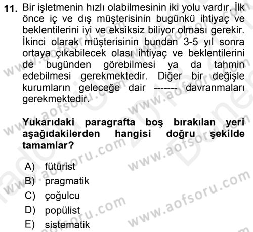 Kamusal Halkla İlişkiler Dersi 2018 - 2019 Yılı (Final) Dönem Sonu Sınav Soruları 11. Soru