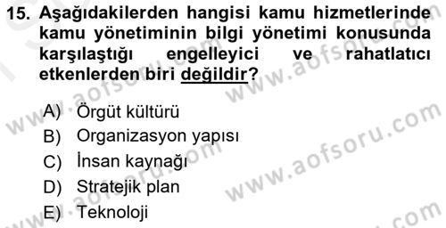 Kamusal Halkla İlişkiler Dersi 2018 - 2019 Yılı (Final) Dönem Sonu Sınav Soruları 15. Soru