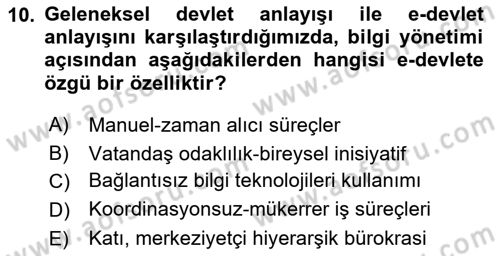 Kamusal Halkla İlişkiler Dersi 2018 - 2019 Yılı Yaz Okulu Sınavı 10. Soru