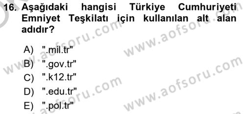 Kamusal Halkla İlişkiler Dersi 2018 - 2019 Yılı Yaz Okulu Sınavı 16. Soru