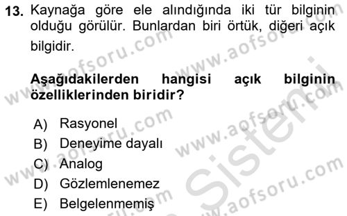 Kamusal Halkla İlişkiler Dersi 2019 - 2020 Yılı (Vize) Ara Sınavı 13. Soru