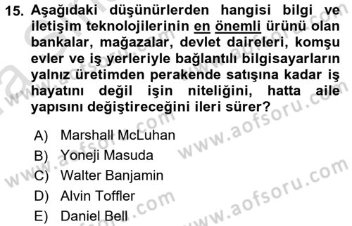 Kamusal Halkla İlişkiler Dersi 2019 - 2020 Yılı (Vize) Ara Sınav Soruları 15. Soru