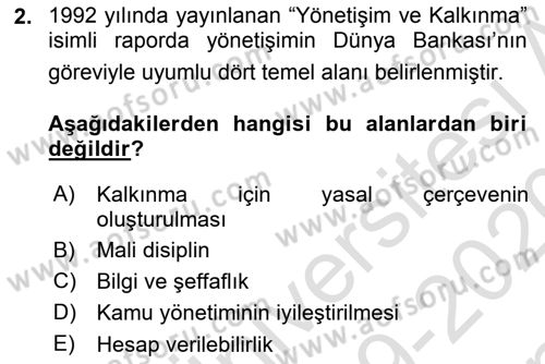 Kamusal Halkla İlişkiler Dersi 2019 - 2020 Yılı (Final) Dönem Sonu Sınav Soruları 2. Soru
