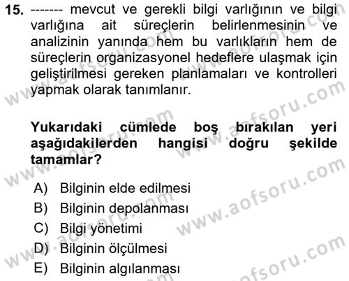 Kamusal Halkla İlişkiler Dersi 2021 - 2022 Yılı (Vize) Ara Sınavı 15. Soru