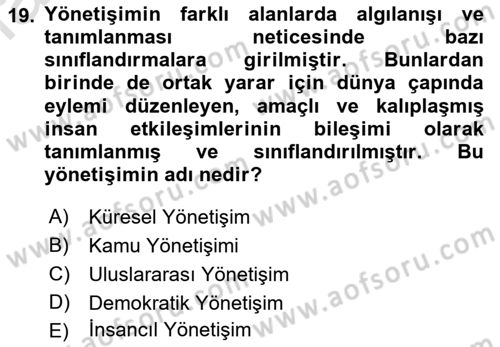 Kamusal Halkla İlişkiler Dersi 2021 - 2022 Yılı (Final) Dönem Sonu Sınav Soruları 19. Soru