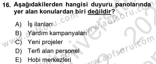 Kamusal Halkla İlişkiler Dersi 2022 - 2023 Yılı (Final) Dönem Sonu Sınav Soruları 16. Soru