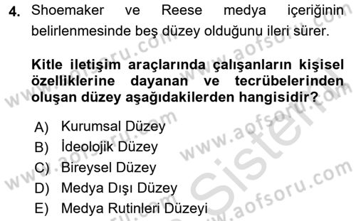 Kamusal Halkla İlişkiler Dersi 2022 - 2023 Yılı (Final) Dönem Sonu Sınav Soruları 4. Soru