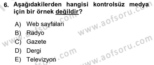 Kamusal Halkla İlişkiler Dersi 2022 - 2023 Yılı (Final) Dönem Sonu Sınav Soruları 6. Soru