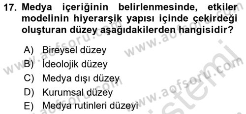 Kamusal Halkla İlişkiler Dersi 2023 - 2024 Yılı (Vize) Ara Sınav Soruları 17. Soru