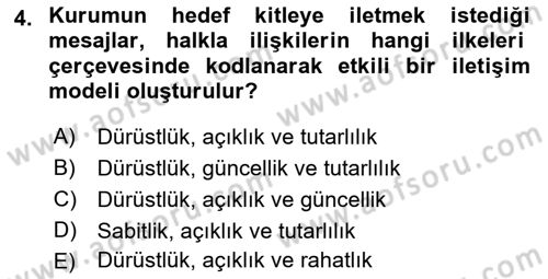 Kamusal Halkla İlişkiler Dersi 2023 - 2024 Yılı (Vize) Ara Sınav Soruları 4. Soru