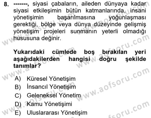 Kamusal Halkla İlişkiler Dersi 2023 - 2024 Yılı (Vize) Ara Sınav Soruları 8. Soru