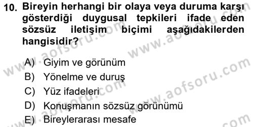 Profesyonel Yaşamda İmaj ve İtibar Yönetimi Dersi 2017 - 2018 Yılı (Vize) Ara Sınav Soruları 10. Soru