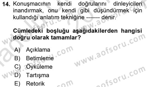 Profesyonel Yaşamda İmaj ve İtibar Yönetimi Dersi 2017 - 2018 Yılı (Vize) Ara Sınav Soruları 14. Soru