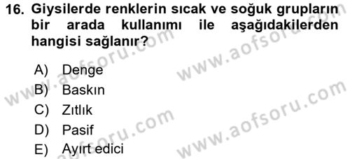 Profesyonel Yaşamda İmaj ve İtibar Yönetimi Dersi 2017 - 2018 Yılı (Final) Dönem Sonu Sınavı 16. Soru