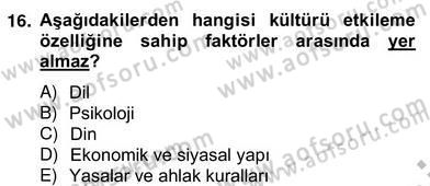 Küreselleşme ve Kültürlerarası İletişim Dersi 2012 - 2013 Yılı (Vize) Ara Sınav Soruları 16. Soru
