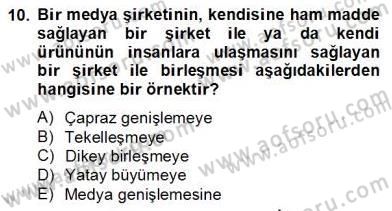 Küreselleşme ve Kültürlerarası İletişim Dersi 2012 - 2013 Yılı (Final) Dönem Sonu Sınav Soruları 10. Soru