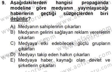 Küreselleşme ve Kültürlerarası İletişim Dersi 2012 - 2013 Yılı (Final) Dönem Sonu Sınav Soruları 9. Soru