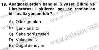 Küreselleşme ve Kültürlerarası İletişim Dersi 2013 - 2014 Yılı (Vize) Ara Sınav Soruları 19. Soru