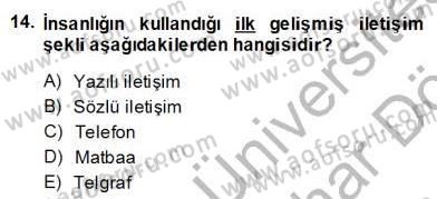 Küreselleşme ve Kültürlerarası İletişim Dersi 2013 - 2014 Yılı (Final) Dönem Sonu Sınav Soruları 14. Soru