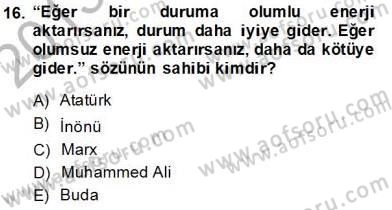 Küreselleşme ve Kültürlerarası İletişim Dersi 2013 - 2014 Yılı (Final) Dönem Sonu Sınav Soruları 16. Soru