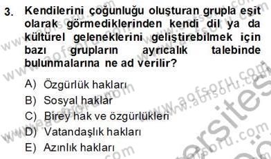 Küreselleşme ve Kültürlerarası İletişim Dersi 2013 - 2014 Yılı (Final) Dönem Sonu Sınav Soruları 3. Soru