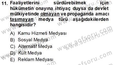 Küreselleşme ve Kültürlerarası İletişim Dersi 2013 - 2014 Yılı Tek Ders Sınav Soruları 11. Soru