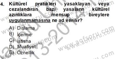 Küreselleşme ve Kültürlerarası İletişim Dersi 2013 - 2014 Yılı Tek Ders Sınav Soruları 4. Soru