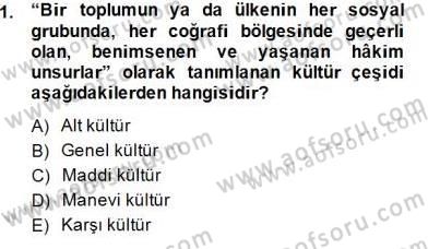 Küreselleşme ve Kültürlerarası İletişim Dersi 2014 - 2015 Yılı (Vize) Ara Sınav Soruları 1. Soru