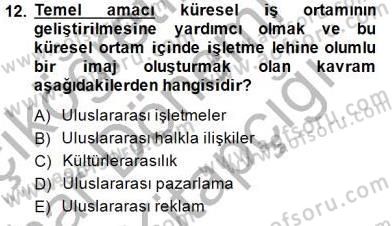 Küreselleşme ve Kültürlerarası İletişim Dersi 2014 - 2015 Yılı (Vize) Ara Sınav Soruları 12. Soru