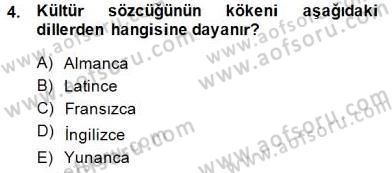 Küreselleşme ve Kültürlerarası İletişim Dersi 2014 - 2015 Yılı (Vize) Ara Sınavı 4. Soru