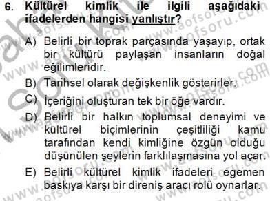 Küreselleşme ve Kültürlerarası İletişim Dersi 2014 - 2015 Yılı (Vize) Ara Sınavı 6. Soru