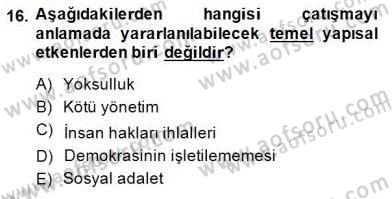 Küreselleşme ve Kültürlerarası İletişim Dersi 2014 - 2015 Yılı (Final) Dönem Sonu Sınav Soruları 16. Soru