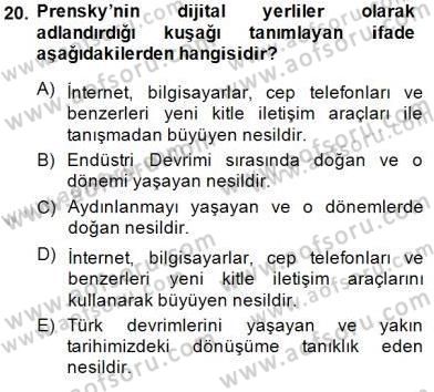 Küreselleşme ve Kültürlerarası İletişim Dersi 2014 - 2015 Yılı (Final) Dönem Sonu Sınav Soruları 20. Soru