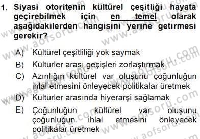 Küreselleşme ve Kültürlerarası İletişim Dersi 2015 - 2016 Yılı (Vize) Ara Sınav Soruları 1. Soru