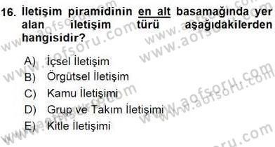Küreselleşme ve Kültürlerarası İletişim Dersi 2015 - 2016 Yılı (Vize) Ara Sınav Soruları 16. Soru