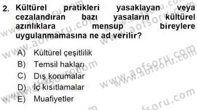 Küreselleşme ve Kültürlerarası İletişim Dersi 2015 - 2016 Yılı (Vize) Ara Sınav Soruları 2. Soru
