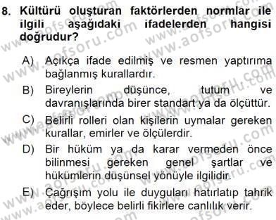 Küreselleşme ve Kültürlerarası İletişim Dersi 2015 - 2016 Yılı (Vize) Ara Sınav Soruları 8. Soru