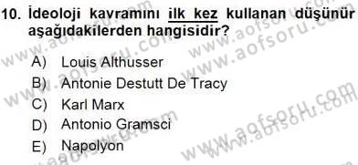 Küreselleşme ve Kültürlerarası İletişim Dersi 2015 - 2016 Yılı (Final) Dönem Sonu Sınav Soruları 10. Soru