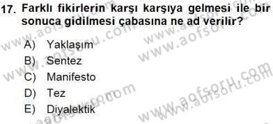 Küreselleşme ve Kültürlerarası İletişim Dersi 2015 - 2016 Yılı (Final) Dönem Sonu Sınav Soruları 17. Soru