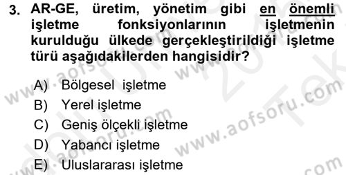 Küreselleşme ve Kültürlerarası İletişim Dersi 2015 - 2016 Yılı Tek Ders Sınav Soruları 3. Soru