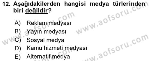 Küreselleşme ve Kültürlerarası İletişim Dersi 2016 - 2017 Yılı (Final) Dönem Sonu Sınavı 12. Soru