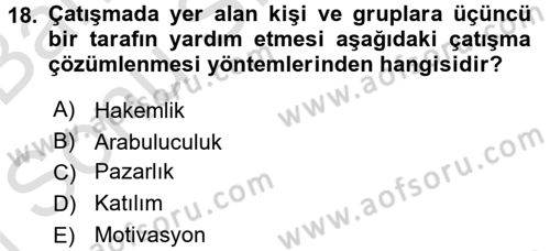 Küreselleşme ve Kültürlerarası İletişim Dersi 2016 - 2017 Yılı (Final) Dönem Sonu Sınavı 18. Soru