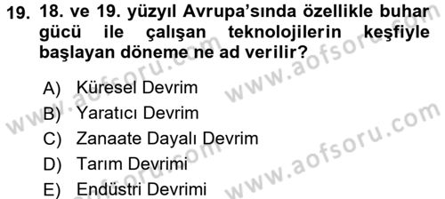 Küreselleşme ve Kültürlerarası İletişim Dersi 2016 - 2017 Yılı (Final) Dönem Sonu Sınavı 19. Soru