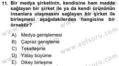 Küreselleşme ve Kültürlerarası İletişim Dersi 2017 - 2018 Yılı 3 Ders Sınav Soruları 11. Soru